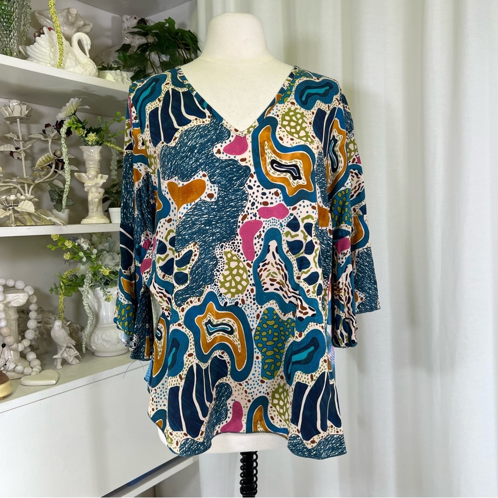 Colorful Abstract Print Women's Top